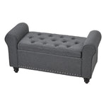 Linen Upholstered Storage Bench, ZH1766