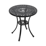 Livingandhome Cast Aluminum Round Patio Dining Table for Outdoor Garden, AI1283