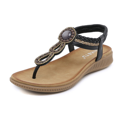 Boho Casual Rhinestone Beach Sandals, JW0103