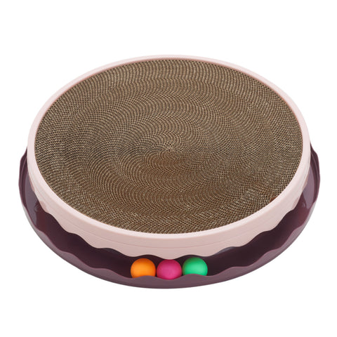 Circular Cat Scratching Board with Ball Toy, CT1026