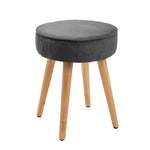 Livingandhome Corduroy Round Footstool, ZH1392