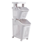 2-Tier Storage Rack Laundry Baskets with Casters, WZ0278