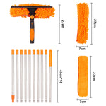 2 in 1 Window Squeegee Cleaner Kit with 10 Extension Poles, HH320028