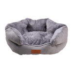 Grey Soft Plush Washable Pet Sleeping Bed with Detachable Cushion, CT1160