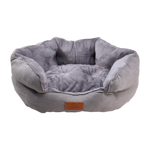 Grey Soft Plush Washable Pet Sleeping Bed with Detachable Cushion, CT1160