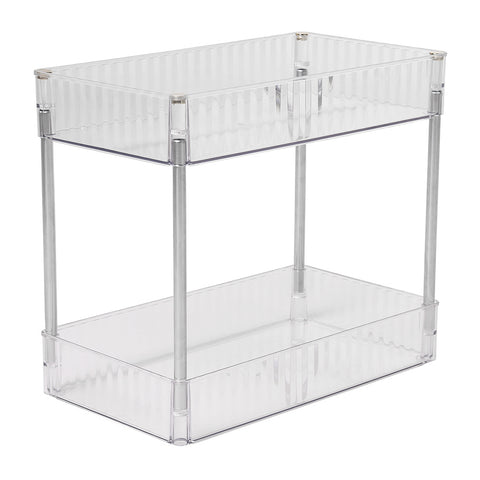 Lifeideas Two-Tier Clear Plastic Household Storage Rack, SW0785