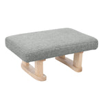 Linen Upholstered Footstool with Wooden Legs, ZH0876