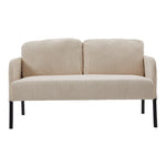 2-Seat Beige-white Corduroy Sofa for Living Room, XY0467