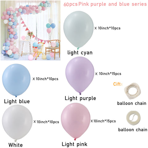 60pcs Balloon Set for Party Festival Backdrop Decoration, SC0654