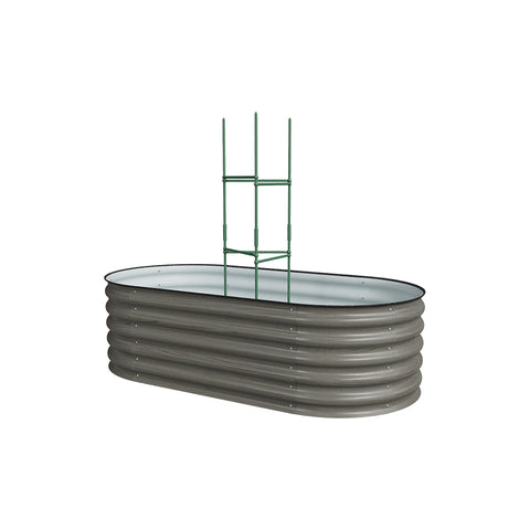 Outdoor Galvanized Steel Raised Garden Bed with Trellis, GG010011