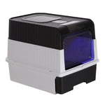 Faltbare, vollgeschlossene Katzentoilette mit UV-Sterilisationslampe und Aktivkohlefilter [Katzentoilette mit herausziehbarer Schublade und Front-/Top-Zugang], PC080006(DE)