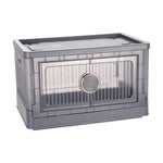 Lifeideas Foldable and Stackable Storage Box with Dual Open Door-Grey, SW0777