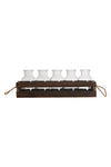 5Pcs Glass Plant Propagation Station with Wooden Holder for Propagating Hydroponic, WF0255