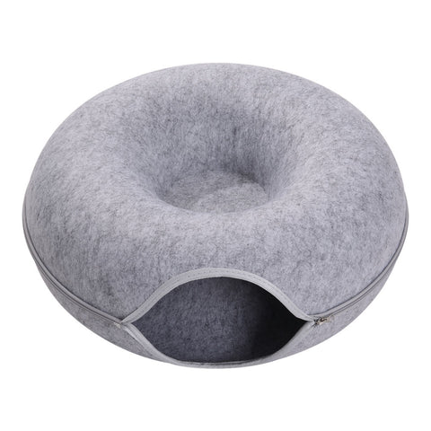 Pets Mood Round Felt Cat Tunnel Bed, Cave Bed for Small Pets, WF0170