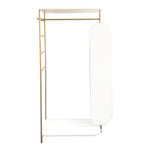 Livingandhome Modern Metal Clothes Rail with Mirror, FI0573