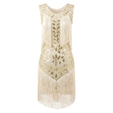1920s Sequin Beaded Flapper Dress with Layered Fringe, CC062171