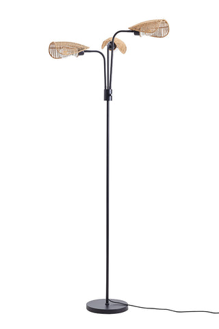 Paper Rope String-Wrapped Lampshade 3-Light Floor Lamp, FI1122
