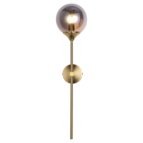 Livingandhome Modern Smoke Glass Globe Wall Sconce, FI0668