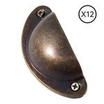 12Pcs Shell Cup Furniture Handles Cupboard Drawer Pulls, ZY0056