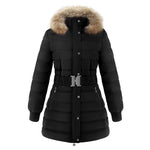 Polyester Quilted Coat with Faux Fur Hood, CC061223