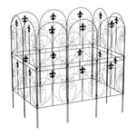 10-Panel Metal Arched Garden Fence Yard Borders Decor Set, ZX0140 (Ver.2)