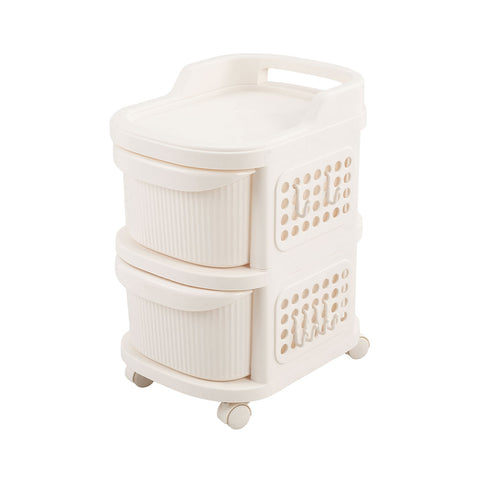 2-Tier Storage Trolley with Hooks, HM320115