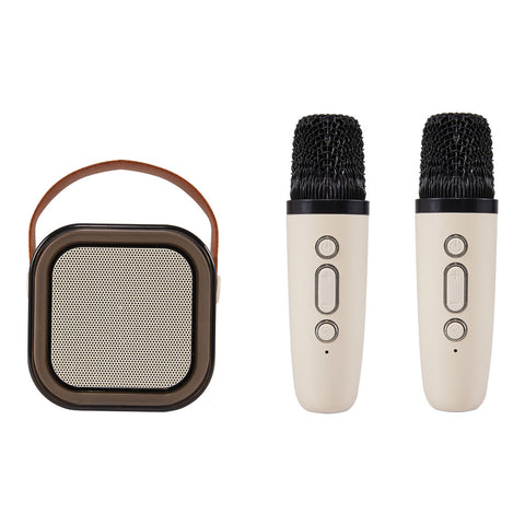 Portable Karaoke Speaker with Two Wireless Microphones and RGB Lights, DF380006