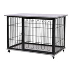 Livingandhome Wooden Wire Dog Crate with Tray, FI0637