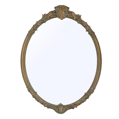 Gold Oval Decorative Vanity Mirror with Carved Frame, HF090008 (Ver.2)