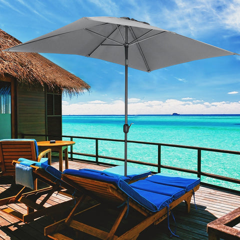 Livingandhome Waterproof Rectangular Parasol for Outdoor with Cross Base, LG0451LG0808