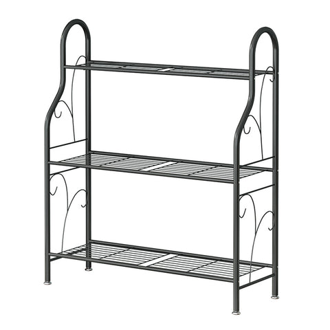 Livingandhome Vintage 3 Tier Metal Ladder Plant Stand, WM0323