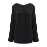 Slouchy Asymmetrical Neck Knitted Sweater, CC060208 (Ver.2)