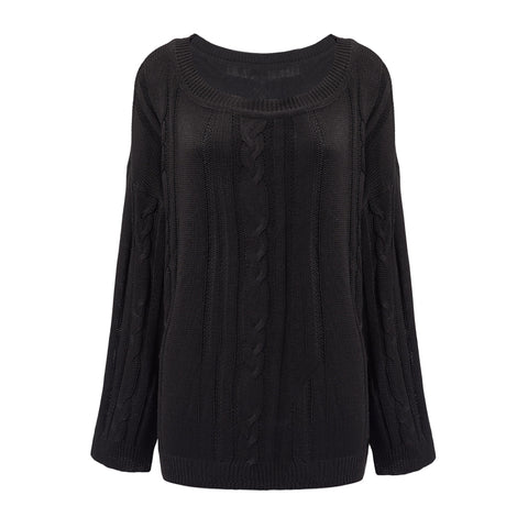 Slouchy Asymmetrical Neck Knitted Sweater, CC060208 (Ver.2)