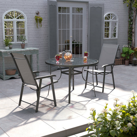Tempered Glass Outdoor Coffee Table and Chairs Set, LG0536LG0541