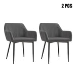 2Pcs Upholstered Dining Chairs with Metal Frame, ZH1568