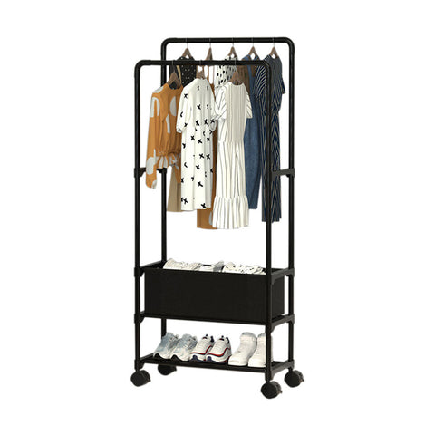 Lifeideas Double Rod Metal Clothes Rack on Wheels, SW0728