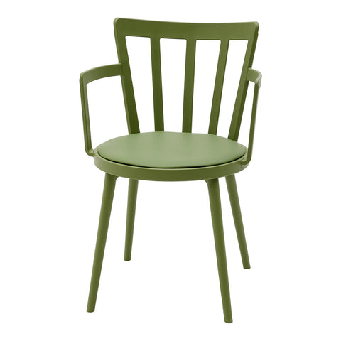 4Pcs PP Dining Chairs PU Leather Padded with Armrest, XY0480