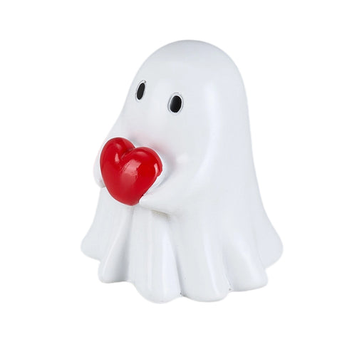 Funny Halloween Ghost Holding Heart Statue Ornament, IF540094 (Ver.2)