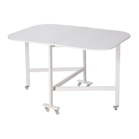 Folding Drop Leaf Table with 6 Wheels, FD240134