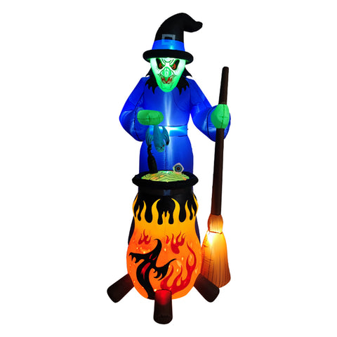 7ft Halloween Inflatable Witch Decorations with Build-in LED Lights, IF540027