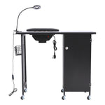 Livingandhome Black Manicure Nail Table on Wheels, JM2257