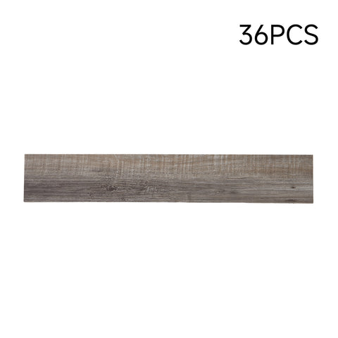 36Pcs Wood-Grain PVC Self-Adhesive Plank Flooring Set, MD040182
