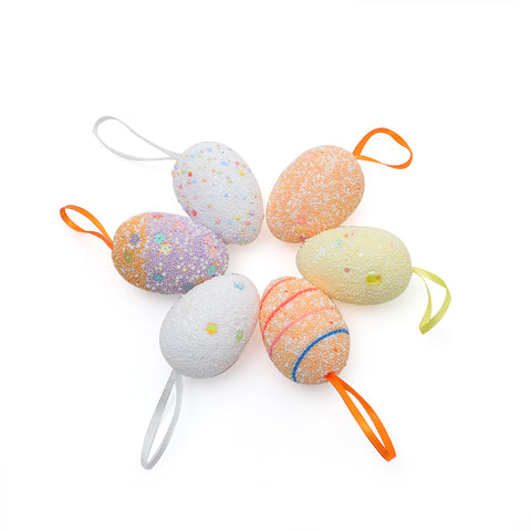 Colourful Easter Egg Ornaments with Hanging Ribbons, SC0312