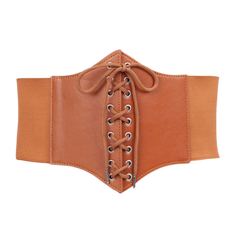 Lace-Up Elastic Corset Waspie Wide Belt, DQ0052 (Ver.2)