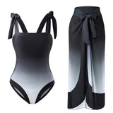 Tummy Control Swimsuit with Cover Up Skirt, CC061628