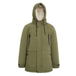 Winter Mid-Length Padded Coat Jacket with Removable Hood, CC290496