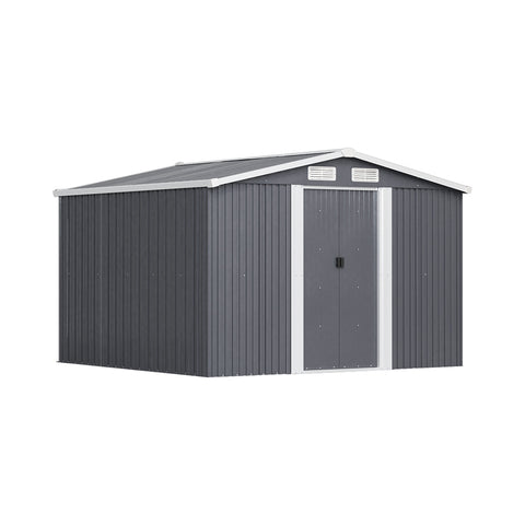 8x8FT Metal Garden Storage Shed with Sliding Door, GS010012GS010013GS010014