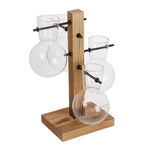 Livingandhome Desktop Wooden Plant Propagation Station with 4 Bulb Vases, WF0258
