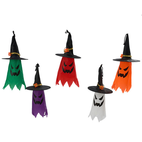 5Pcs Halloween Decorations Ghost Witch Hats with LED Lights, IF540092 (Ver.2)