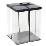 Clear Plastic Cake Gift Box with Ribbon, SP2951
